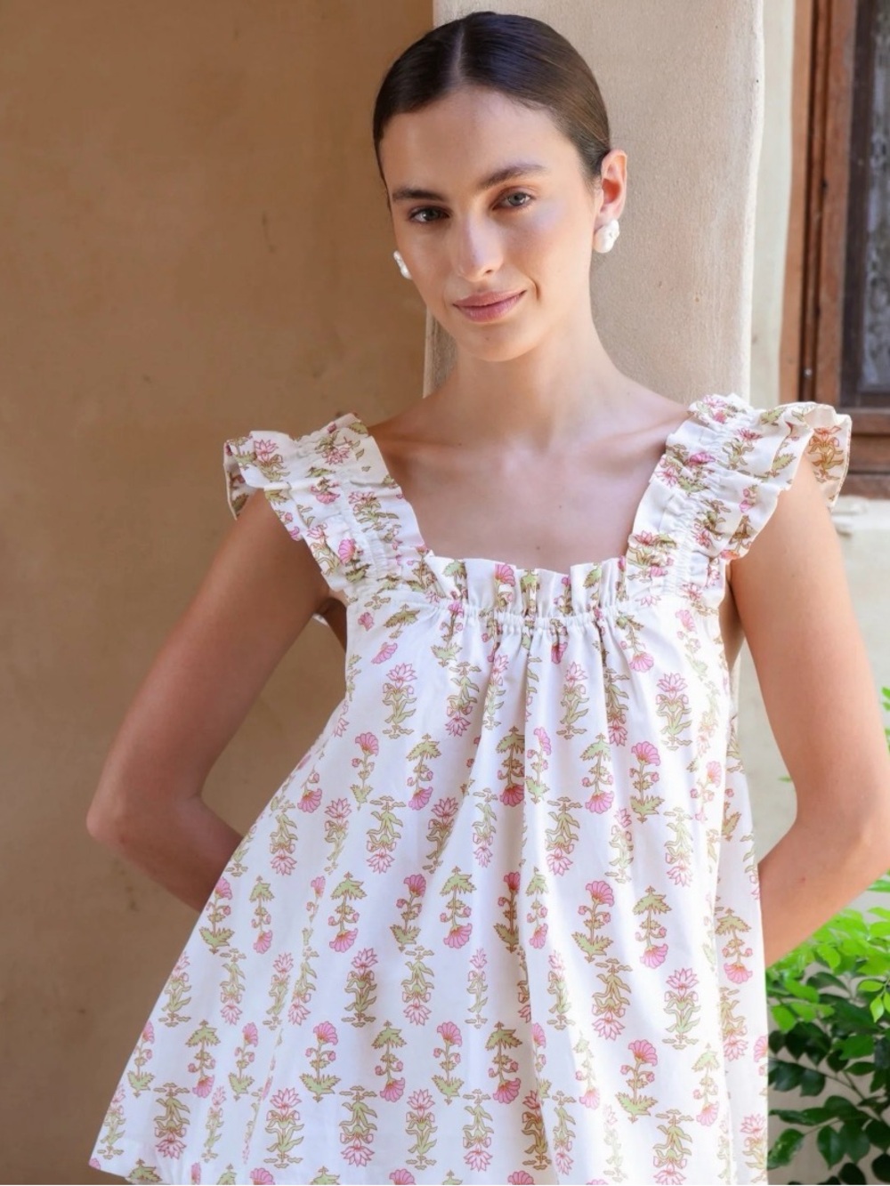 PIYAMA Floral Ruffle Tank Top – XS – Cottagecore/Feminine